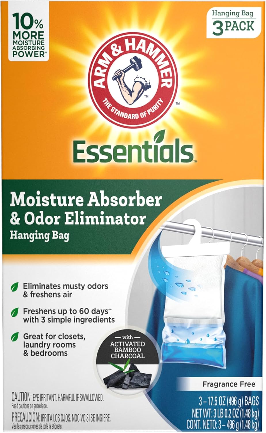 Arm & Hammer Essentials Hanging Moisture Absorber and Odor