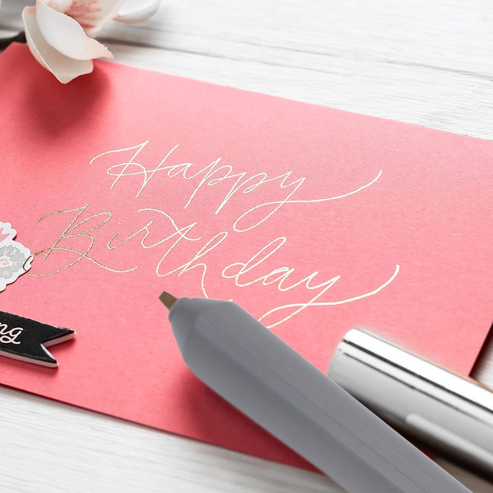 Hot Foil Pen, Hot Foil Embossing Stamping Pen USB Powered Foil Stamping Machine ABS Crafting Tool for Drawing Writing Hand DIY and Gilded Font(Silvery)