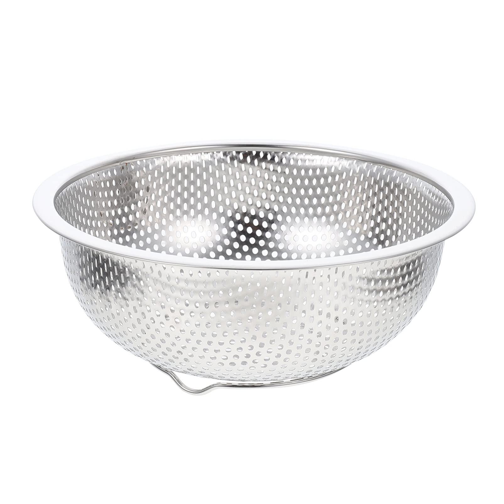 Küchensieb aus Edelstahl für Nudeln, Obst, Gemüse und mehr – robuste Griffe, große Größe (19,5 x 19,5 x 7 cm) – ideal zum Abseihen von Salaten, Nudeln und Beeren
