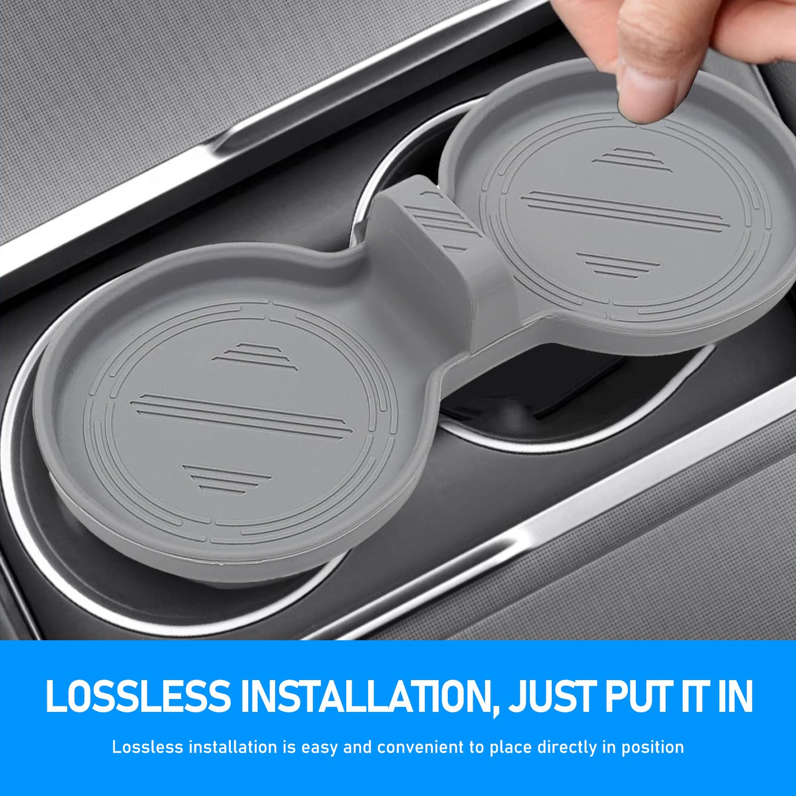 1 PC Car Coaster Environmentally Friendly Silicone Non-Slip Textured Scratch-Resistant Wear-Resistant Central Water Control Coaster Accessories Compatible with — view 2