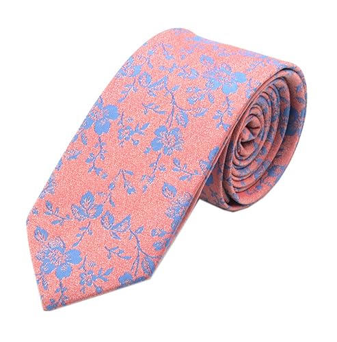 Men's Skinny Wedding Tie Jacquard Luxury Small Floral Pattern Necktie