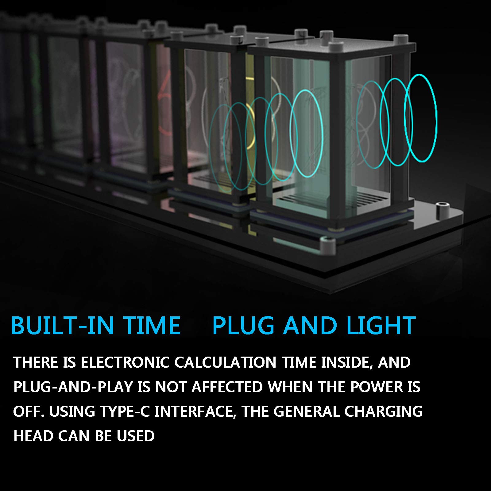 Cadeaux personnalisés, contrôle de l'horloge LED, personnalité de l'horloge du Tube Nixie, synchronisation précise du Tube à Vide 5 Modes d'affichage, Cadeau d'anniversai