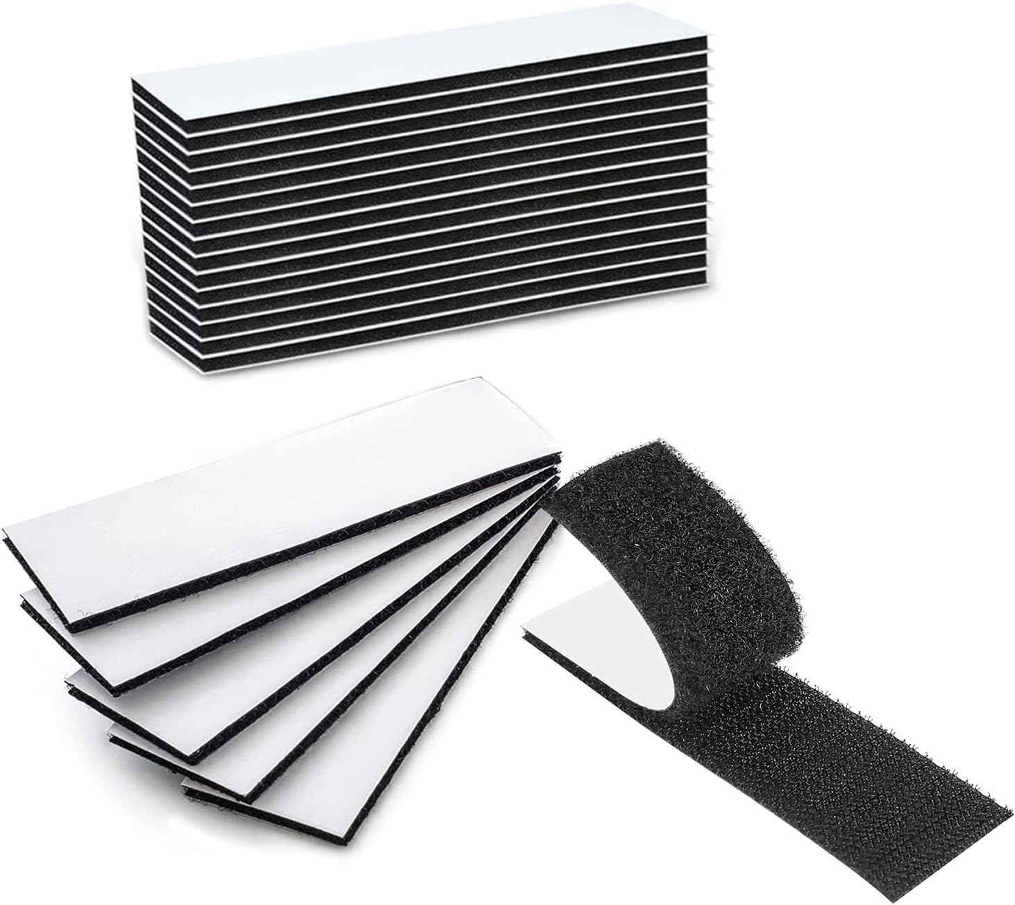 LANKOER Double Sided Sticky Pads Tape Self Adhesive, 20 Pcs Tape with Adhesive Sticky Back Fastener, Double Sided Strips for Walls & Floor, No More Nails Picture Hanging Strips