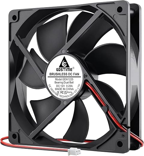GDSTIME 120mm Dual Ball Bearing Cooling Fan — Quiet Long-Life Cooler Replacement