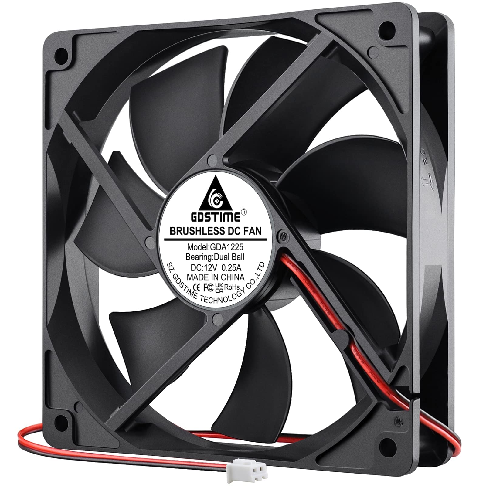 Dual Ball Bearings 120mm x 120mm x 25mm 5 inch 12v Brushless DC Cooling Exhaust Fan, For Desktop