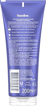 لوشن الجسم Vaseline Gluta-Hya Serum Burst Duo – Dewy Radiance & Overnight Repair 2x200ml مع GlutaGlow & 10x Vitamin C Power لبشرة ندية ورطبة ومتوهجة طوال اليوم والليل