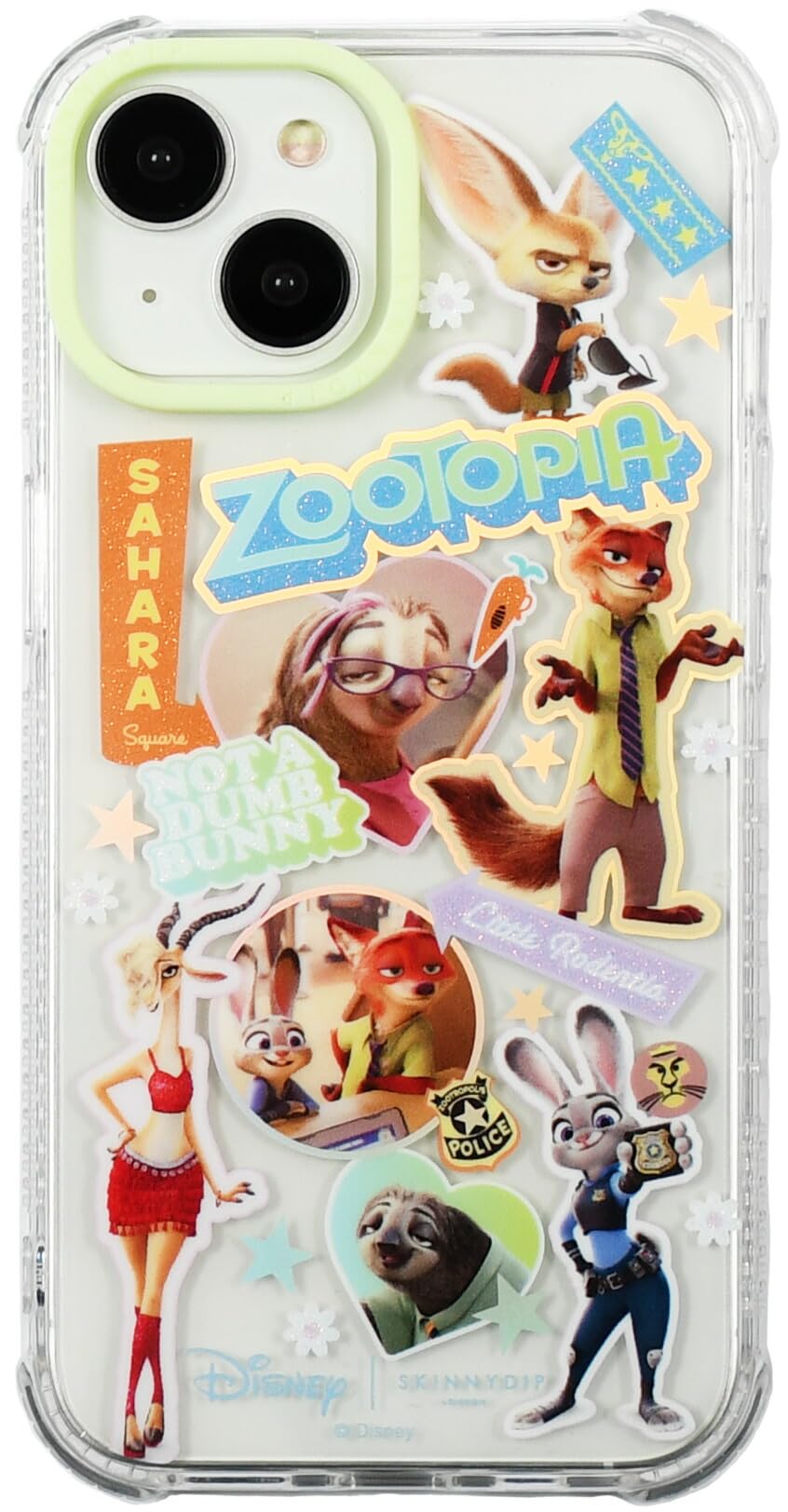 SKINNYDIP スキニーディップ スマホケース iPhone用 ケース ズートピアステッカー ディズニー 耐衝撃性ケース 6984IPZP iPhone15Pro ズートピアステッカー
