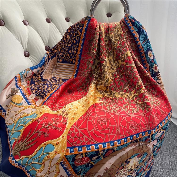 100% Pure Mulberry Silk Scarf 43”*43” Large Square Lightweight Headscarf Women’s Hair Wraps Shawls with Gift Packed - Image 3