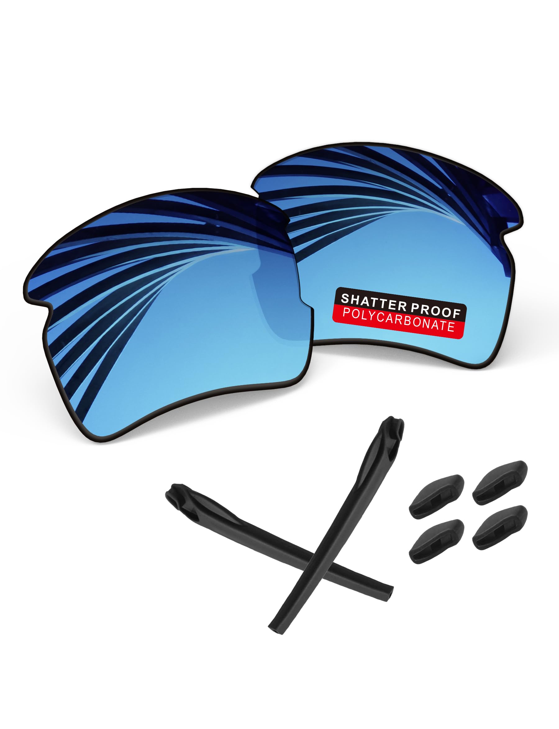 PRO+ Polycarbonate Replacement Lenses &amp; Rubber Kits for Oakley Flak 2.0 Series Sunglass