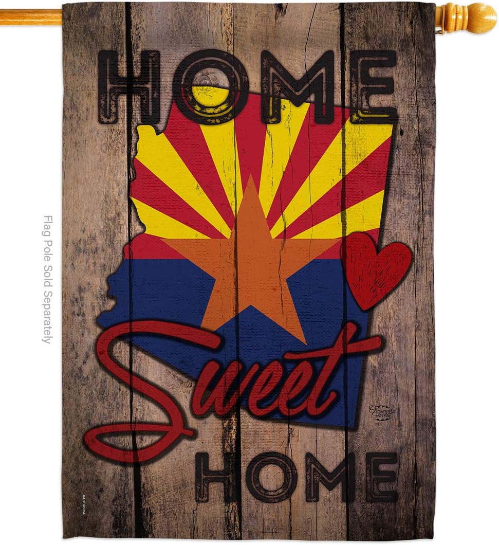 State Arizona Home Sweet House Flag Americana States USA American Territories Republic Country Particular Area Small Decorative Gift Yard Banner Made In 28 X 40