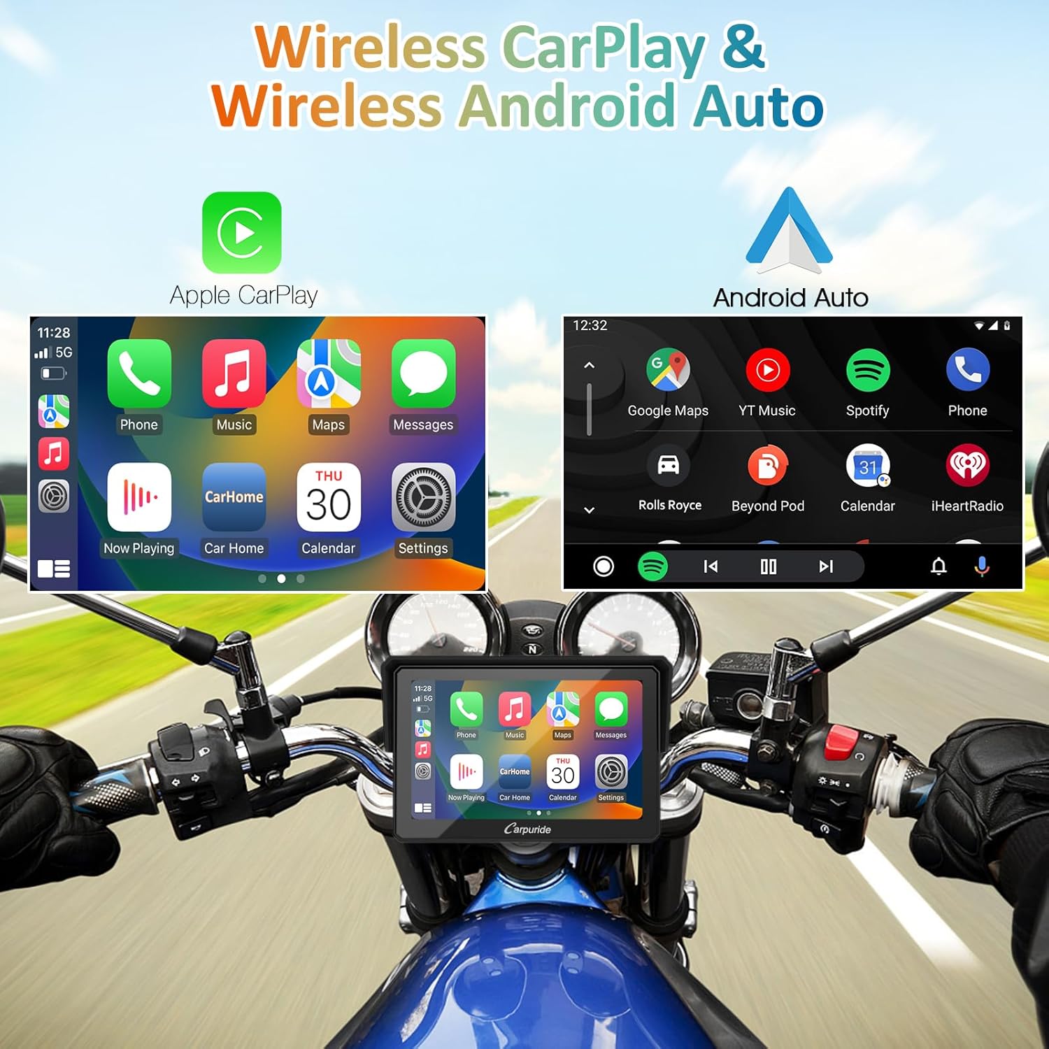 Wireless CarPlay and Android Auto interface