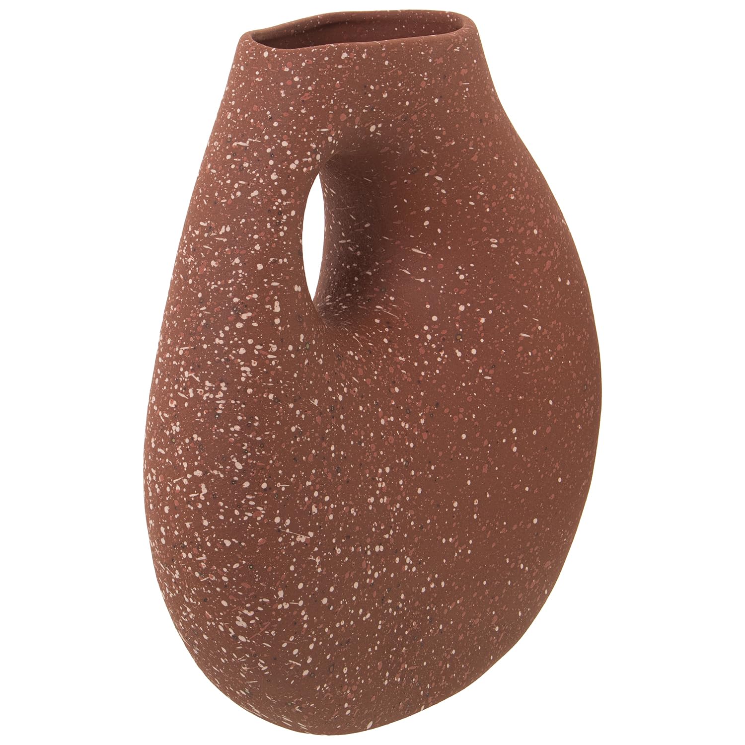 JARRÓN CERÁMICA ABSTRACTO 24CMTERRACOTA MOTEADA_25X12X30CM