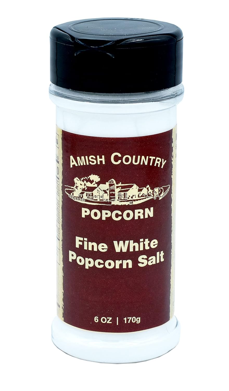 Amish Country Popcorn | Fine White Popcorn Salt - 6 oz | Old Fashioned, Non-GMO and Gluten Free (6 oz Bottle) : Grocery & Gourmet Food