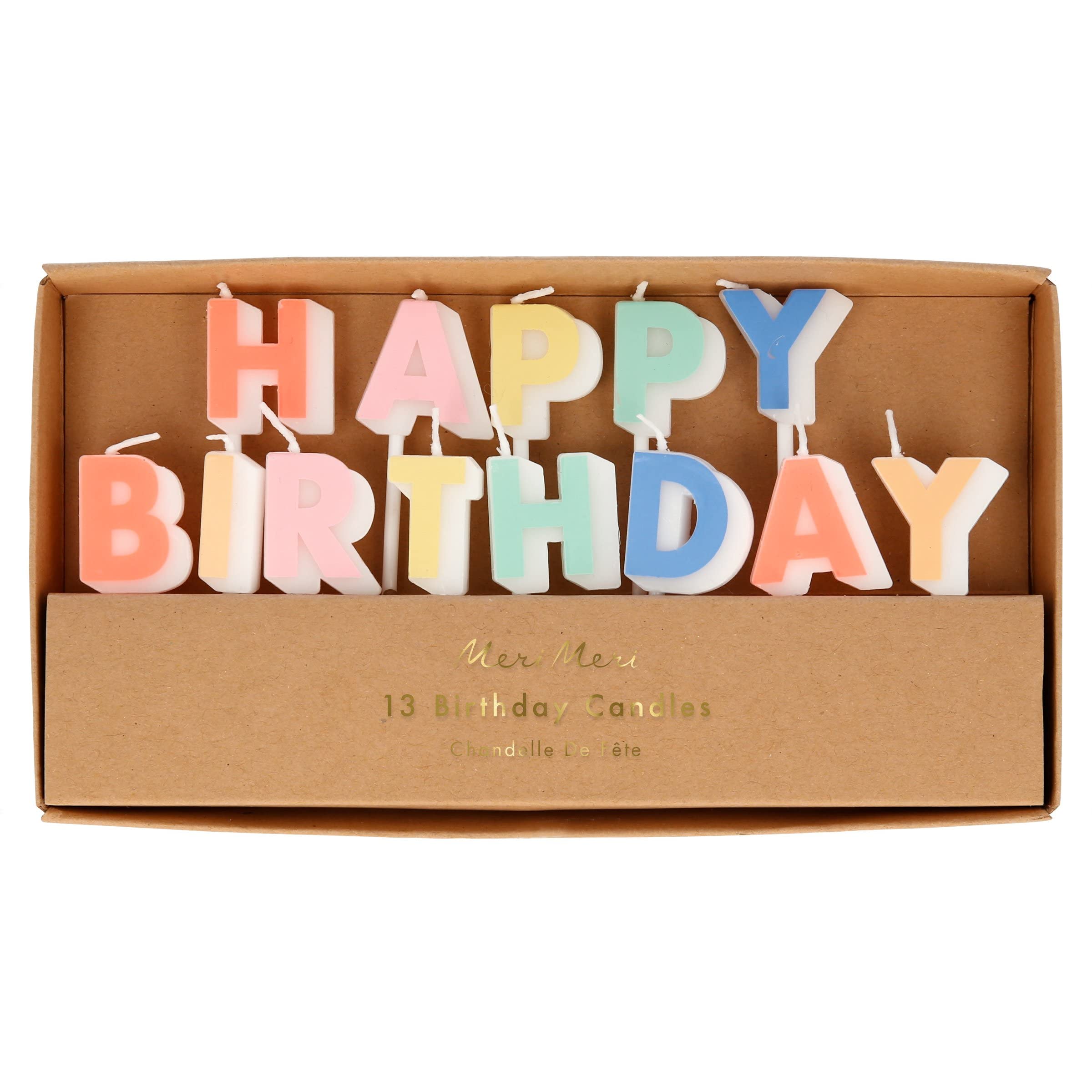 Meri Meri Multicolor Happy Birthday Candle Set (Set Of 13)