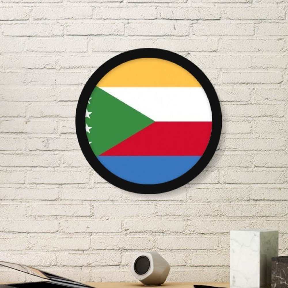 Cadre drapeau Comores et symbole pays afrique pour décoration murale noire