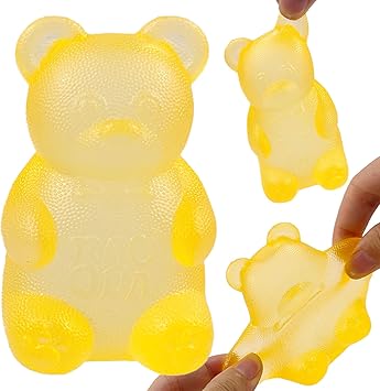 Squeezing Bear & Sugar Ball Designs, Anxiety Relief & Focus Toy, Maltose Filled Squeeze Toys for Sensory Play,Sensory Fidget Toys for Adults, Kids, Slow Rising Squishy Stress Ball Orange