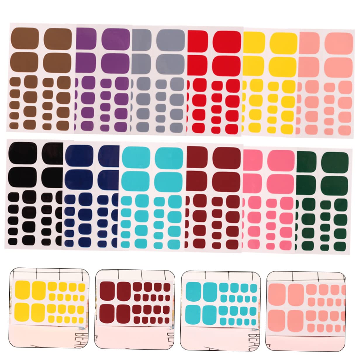 WOONEKY 5 Set Di Strisce Per Unghie Adesivi Per Unghie Dei Piedi Forniture Artistiche Complete Per La Casa 12 Fogli * 5