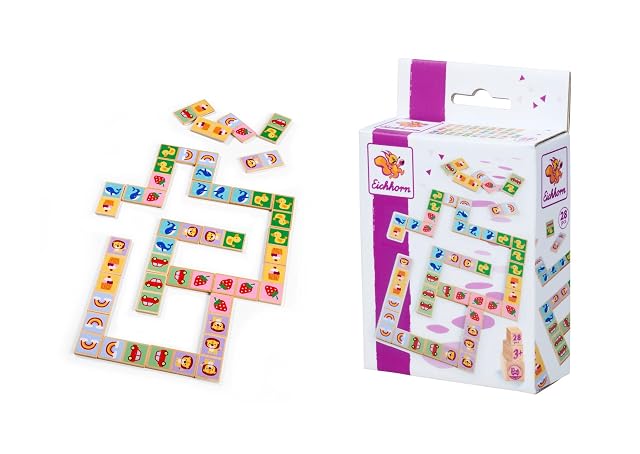 Eichhorn - Games - Domino con Diferentes Motivos de Animales y Objetos, Cada uno de 6 x 3 cm de tamaño, 28…