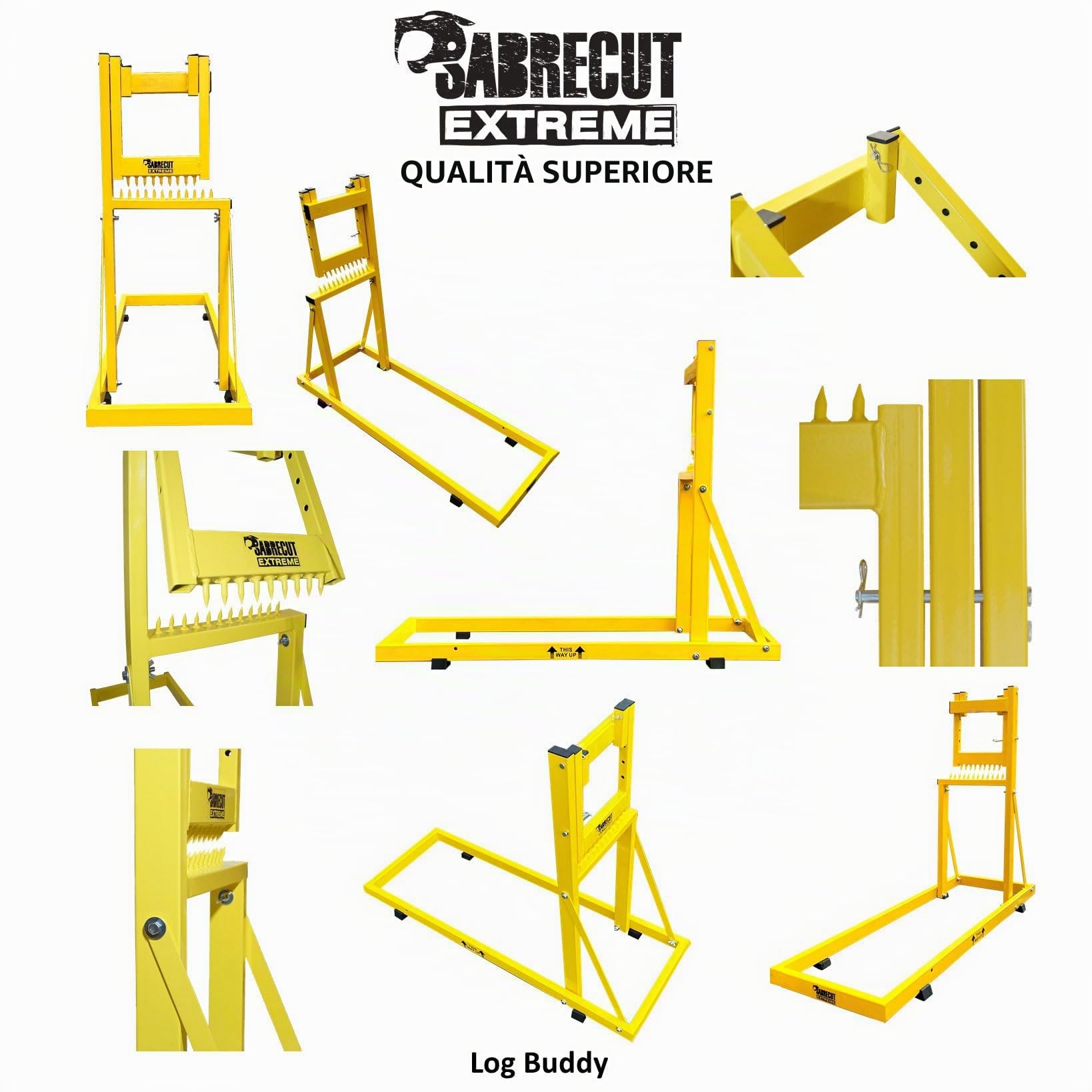 SabreCut 1pc SCLB01 Lame sega a gattuccio Robusto | Durevole powder-coated steel bench supports logs up to 150kg, con regolabile 50-250mm jaws per sicuro taglio