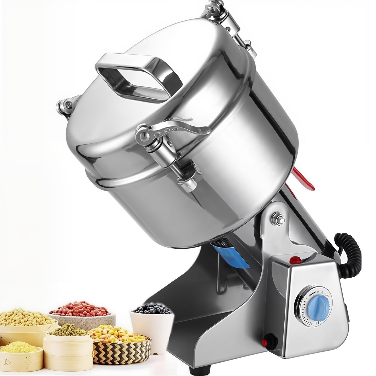 Broyeur de grains electrique 3500g en acier pour epices et noix