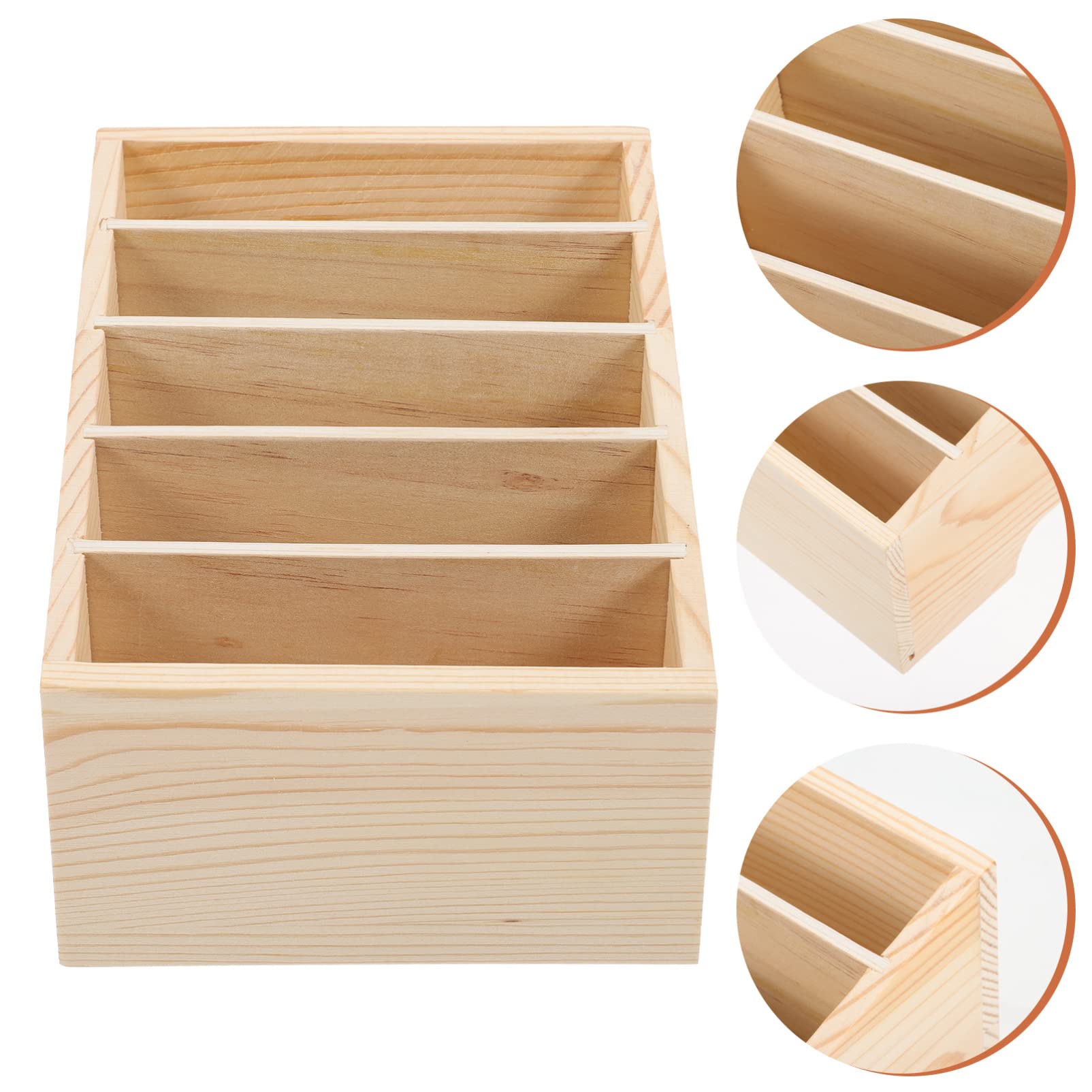 Cabilock 5griglie Supporto per Smartphone in Legno Portaoggetti da Scrivania Compatto e Multifunzionale Organizzatore per Ufficio e Casa per Tenere in Ordine la Tua Postazione di Lavoro