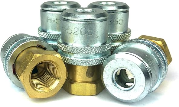 Haltec 5 H5265 Standard Bore Grip Lock On Open Flow Air Chucks Rated for 0-300 psi, 1/4 NPT Fitting