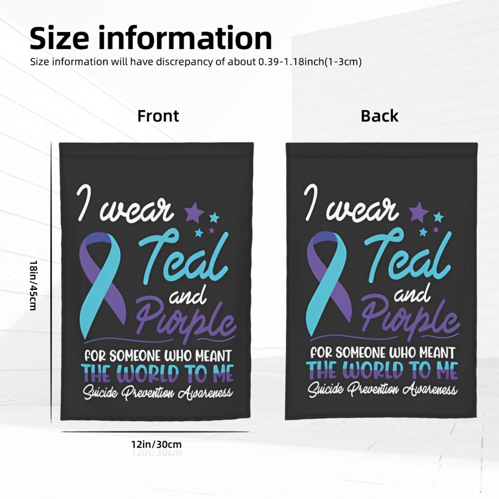 Suicide Prevention Awareness Banner - 70.8"x43.3", Purple & Blue With Butterflies & Roses
