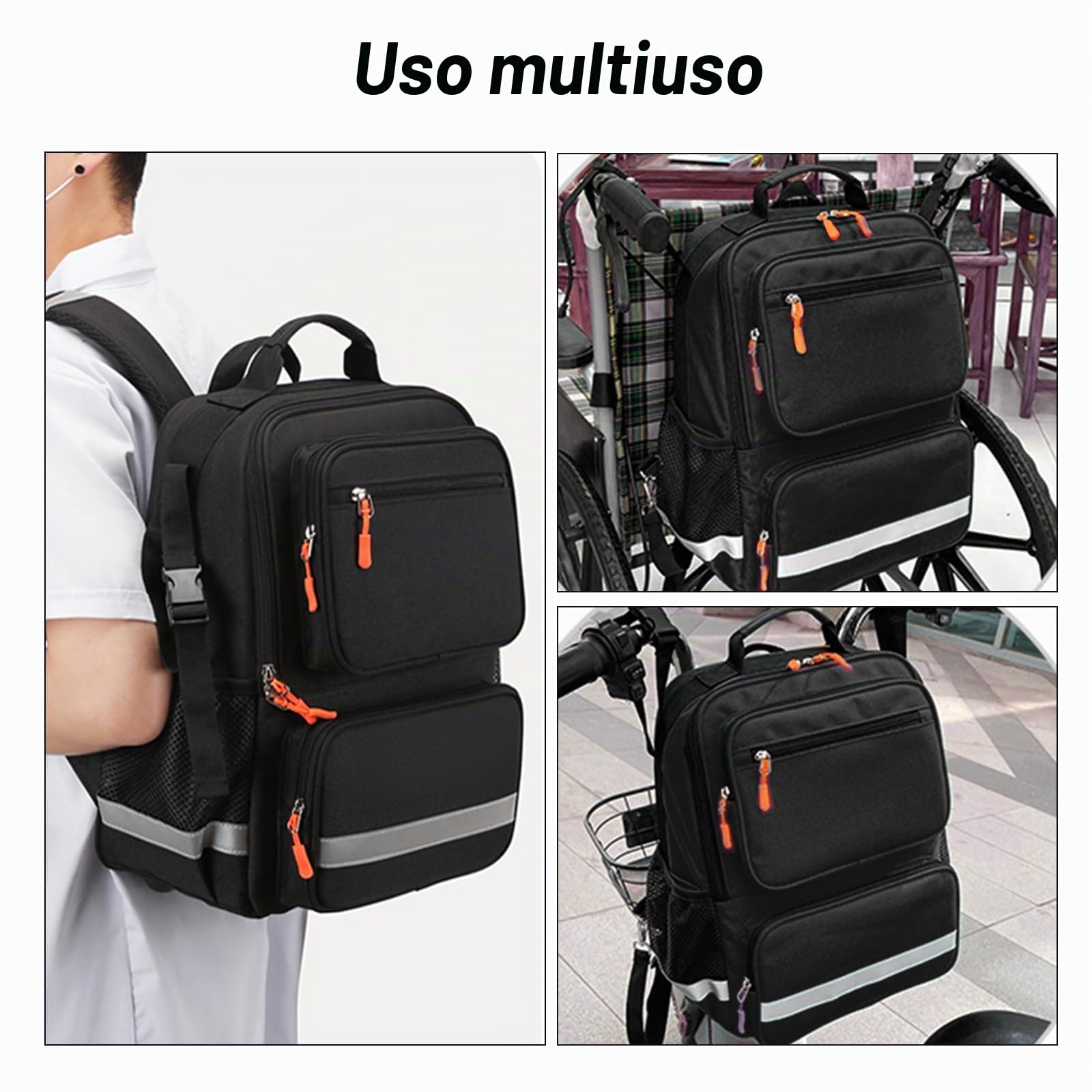 Borsa di primo soccorso, zaino medico vuoto, traumi con riflettente, kit di emergenza medico, per attività all'aperto, viaggi, campeggio, borsa