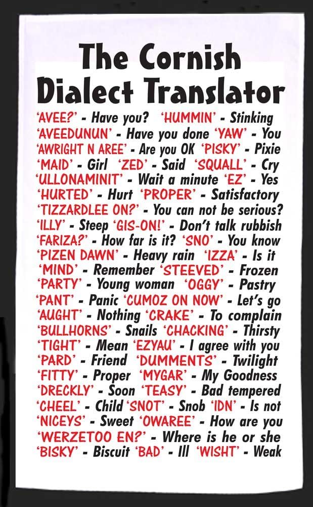 personalised4uCornish Dialect Tea Towel
