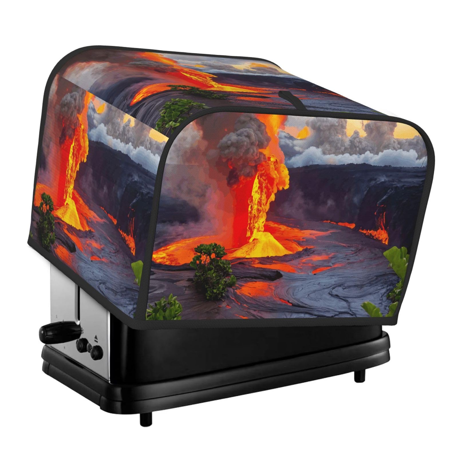 Kilauea Volcanos Print 4-Slice Toaster Cover Dustproof Waterproof Kitchen Appliance Protector For Bread
