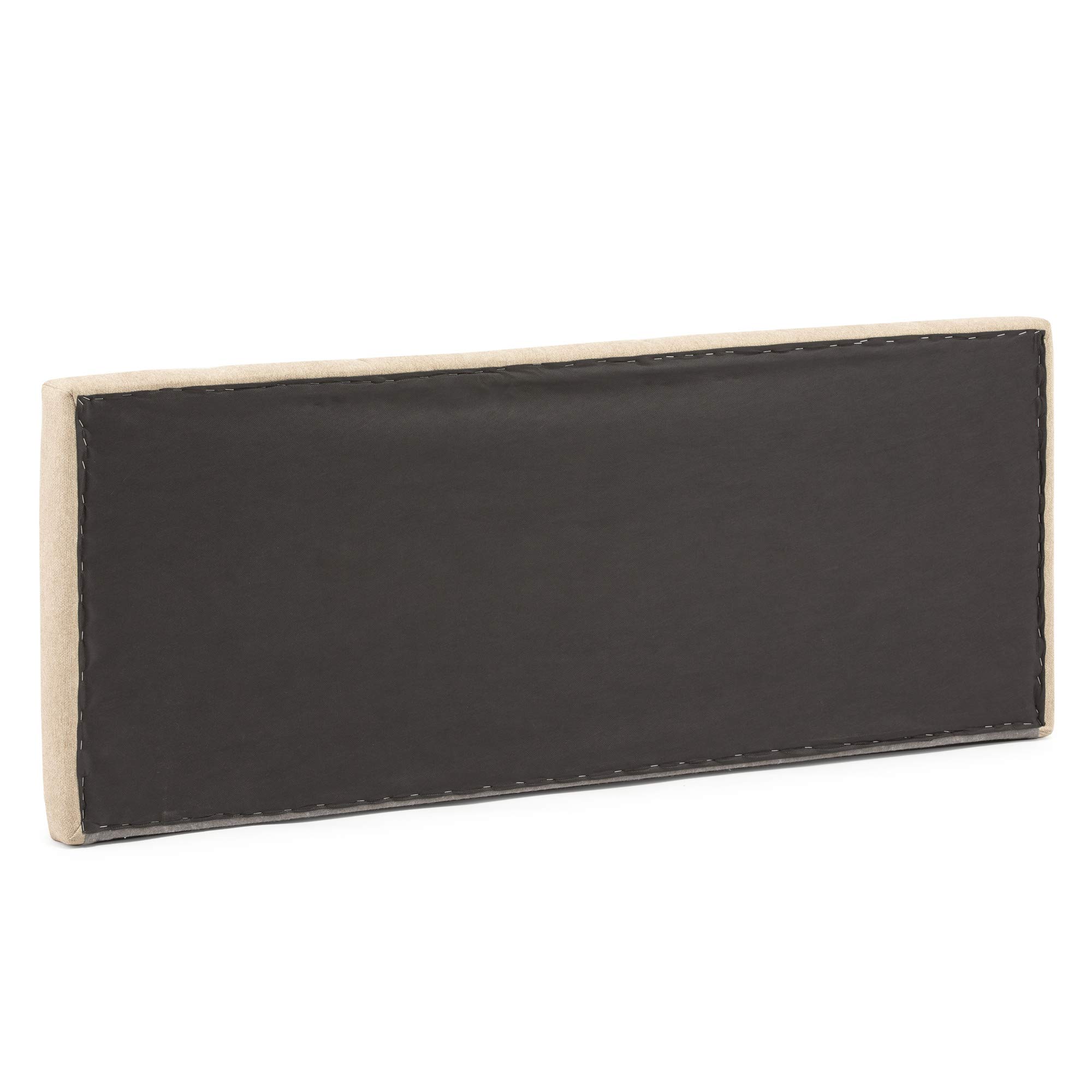 Tête de lit tapissée Creta 140x60cm Couleur Beige, Rembourrée de Mousse, brodé Effet capitonné, 8cm d'épaisseur, Système de Fixation Inclus.