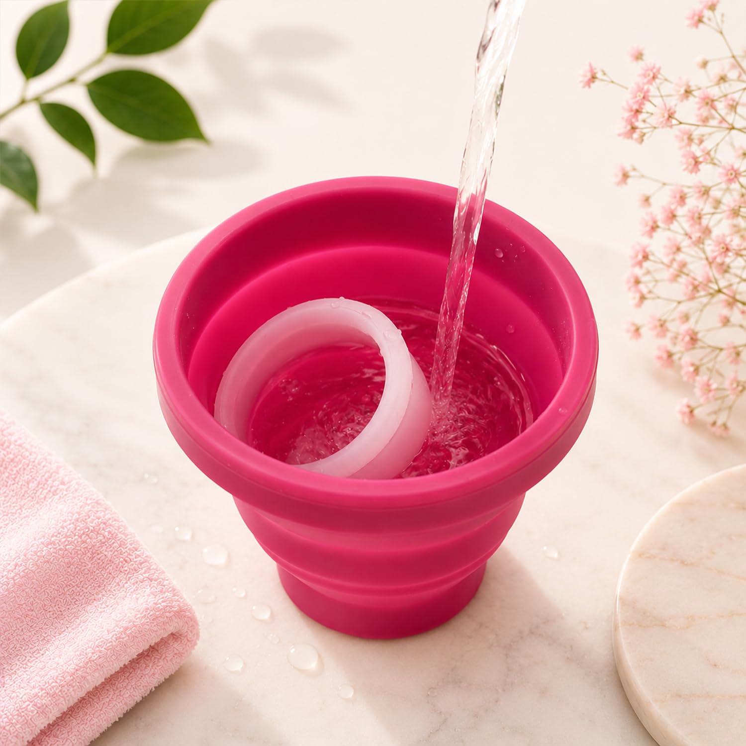 MildCares Menstrual Cup Sterilizer Container – Reusable Medical Grade Silicone Cup Cleaner | Microwave & Hot Water Sterilization | Compact, Foldable & Travel‑Friendly | 100% Safe,BPA Free, Hygienic & Eco‑Friendly (Pack of 1) 2