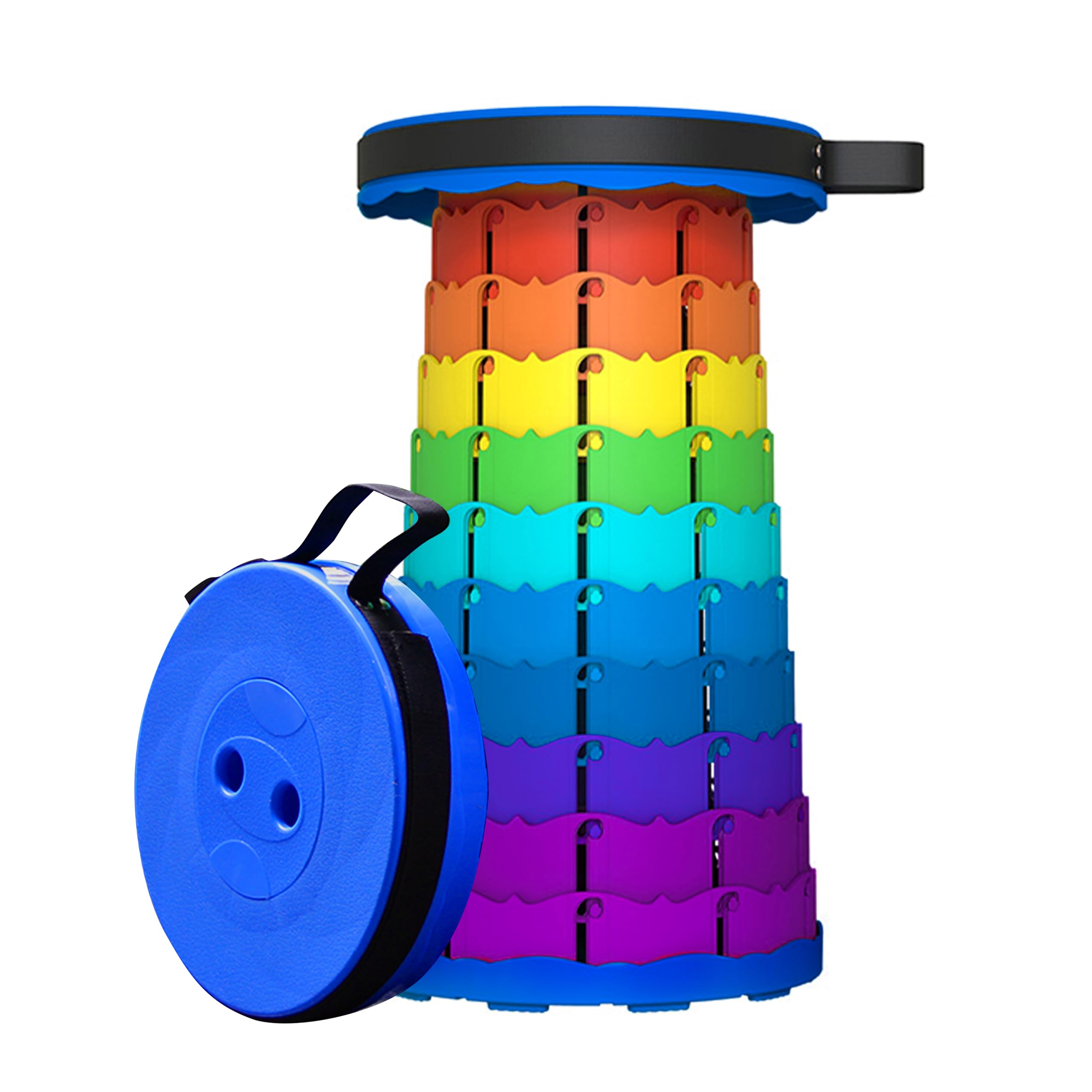 Tabouret portable télescopique avec hauteur réglable et assise adulte