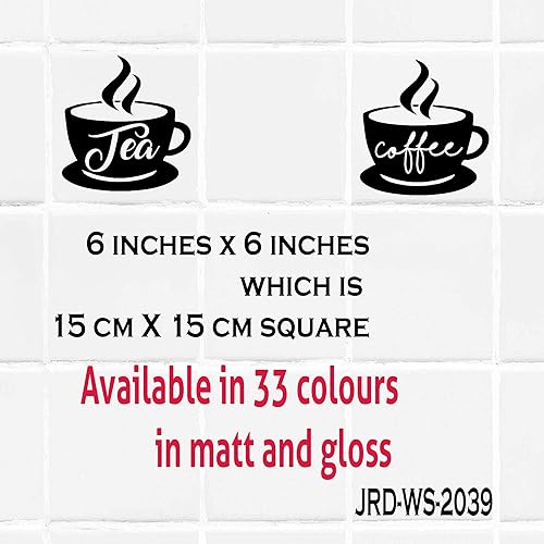 Miniatura 4 de Coffee Cup Tile wall Sticker for Kitchen, Tea Cup wall art, Kitchen stickers, Restaurant wall decal, Tile Transfer for Kitchen, Tile wall stickers,