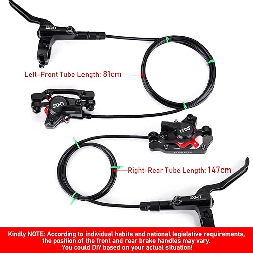 Miniatura 4 de TOBWOLF 1 Par de Juego de Frenos de Disco MTB, Kit de Frenos de Disco Hidráulico con Rotores de 160mm, Palancas de Calibración de Presión de Aceite