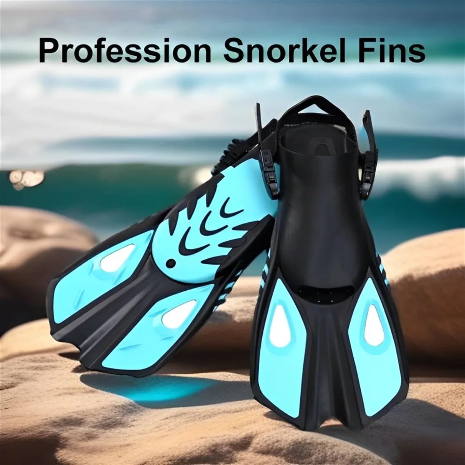 Aletas de Entrenamiento Aletas de Snorkel natación Zapatos Buceo Cortos Ranas Pato Ajustables Silicona Tamaño Viaje Talón Abierto Adulto para Entrenamiento Acuático