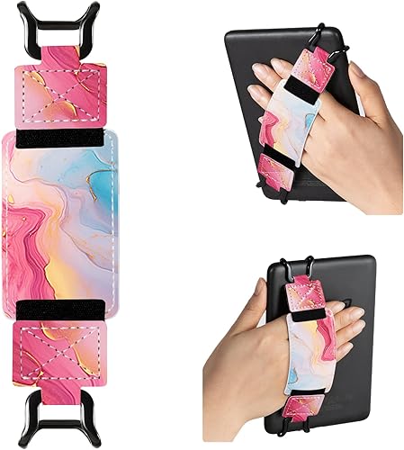 Miniatura 28 de CoBak Correa de Mano Segura para Kindle y Tabletas - Soporte de Agarre para Dedos Versátil y Ligero para Kindle/Kobo/Voyaga/Lenovo/Sony E-Book Oro