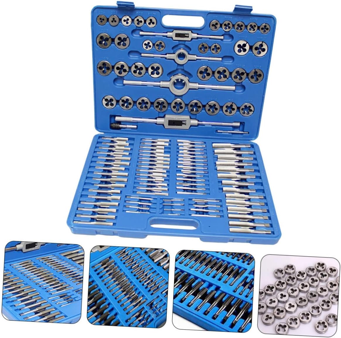 110pcs Metric Tap and Die Set Screw Tap Wrench Kit with Steel Threading Tools and Carrying Case for Home Workshop and Garage Use