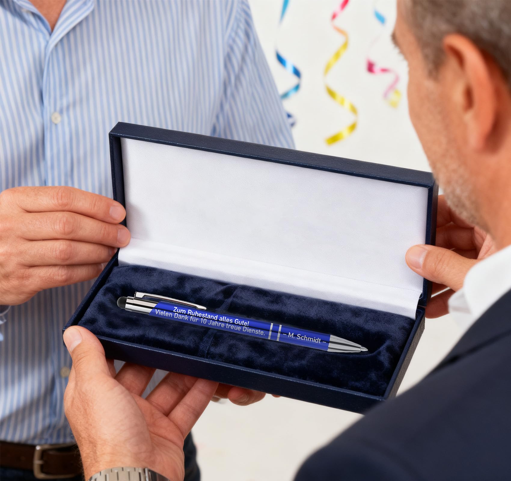 50er Kugelschreiber mit Gravur & Touchpen,Blau Tinte, Personalisiert Pen als Geschenke mit Wunschtext,Abschiedsgeschenk,Glücksbringer Prüfung,Geschäftliche,Werbegeschenk,Werbeartikel
