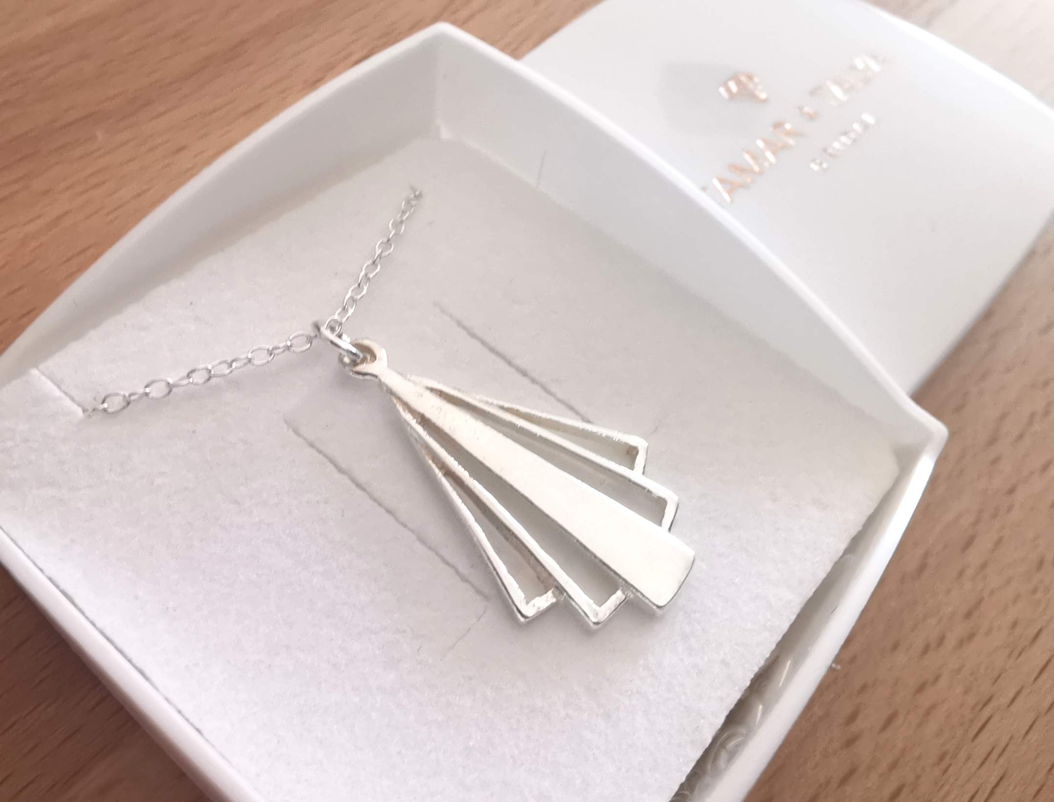 Tamar and TalyaDeco necklace | Sterling silver art deco pendant | 18" silver chain | Tamar and Talya Jewellery