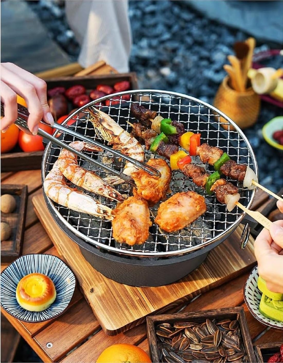 Amazon.com: BBQ Charcoal Grill, cast iron charcoal grill,Hibachi