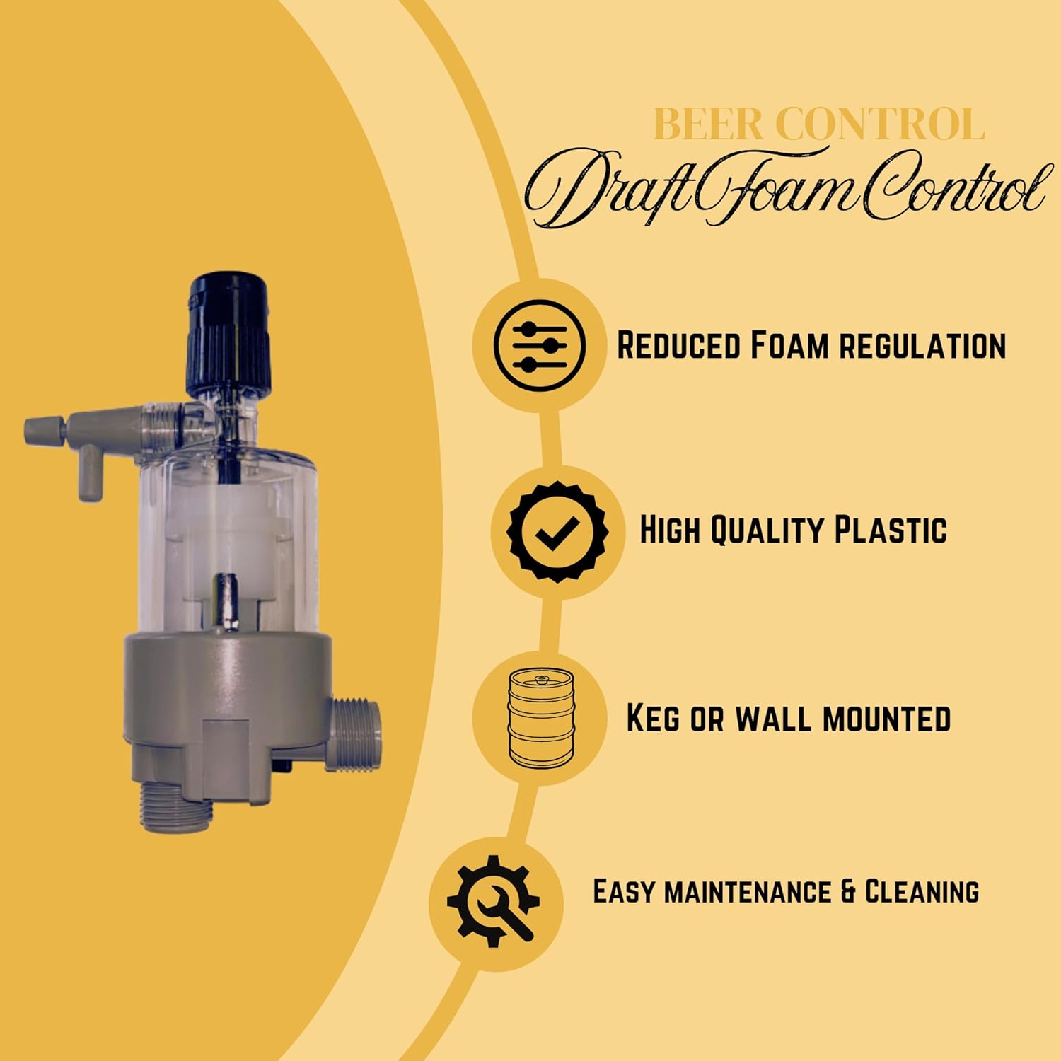 Generic Alcohol Controls- Draft Foam Control, Wall Mount, Gray