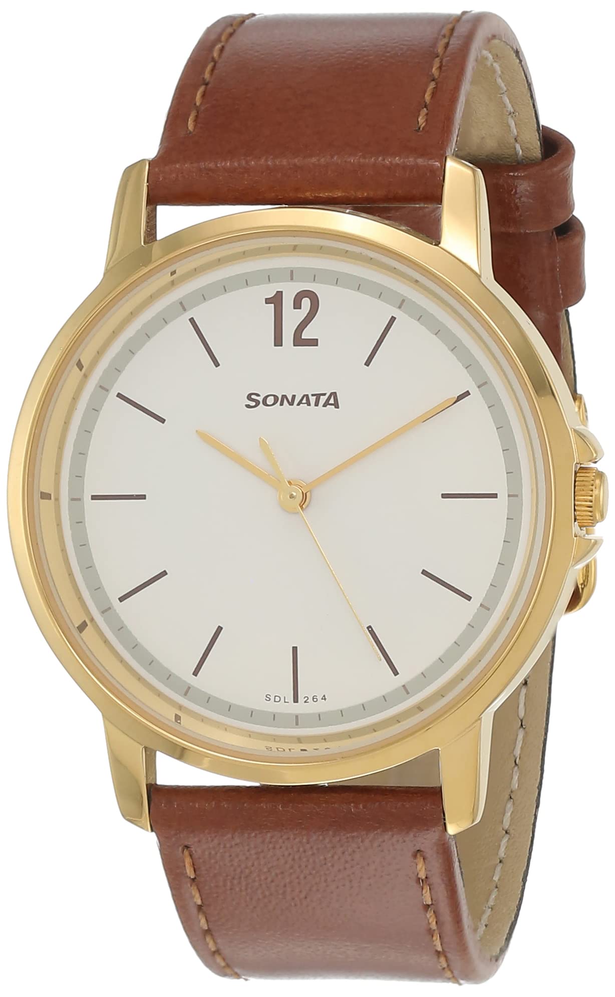 Sonata Quartz Analog White Dial Leather Strap Watch for Men-NS77083YL02W (B08R3TY1M4) Amazon Price History, Amazon Price Tracker