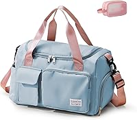 Vista 78 de Pequeña bolsa de gimnasio para mujer, bolsa de viaje con compartimento para zapatos