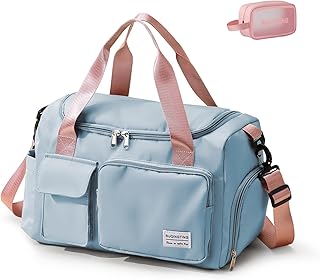 Small Gym Bag for Women, Travel Duffle Bag Carry On Weekender Bag with Shoe Compartment