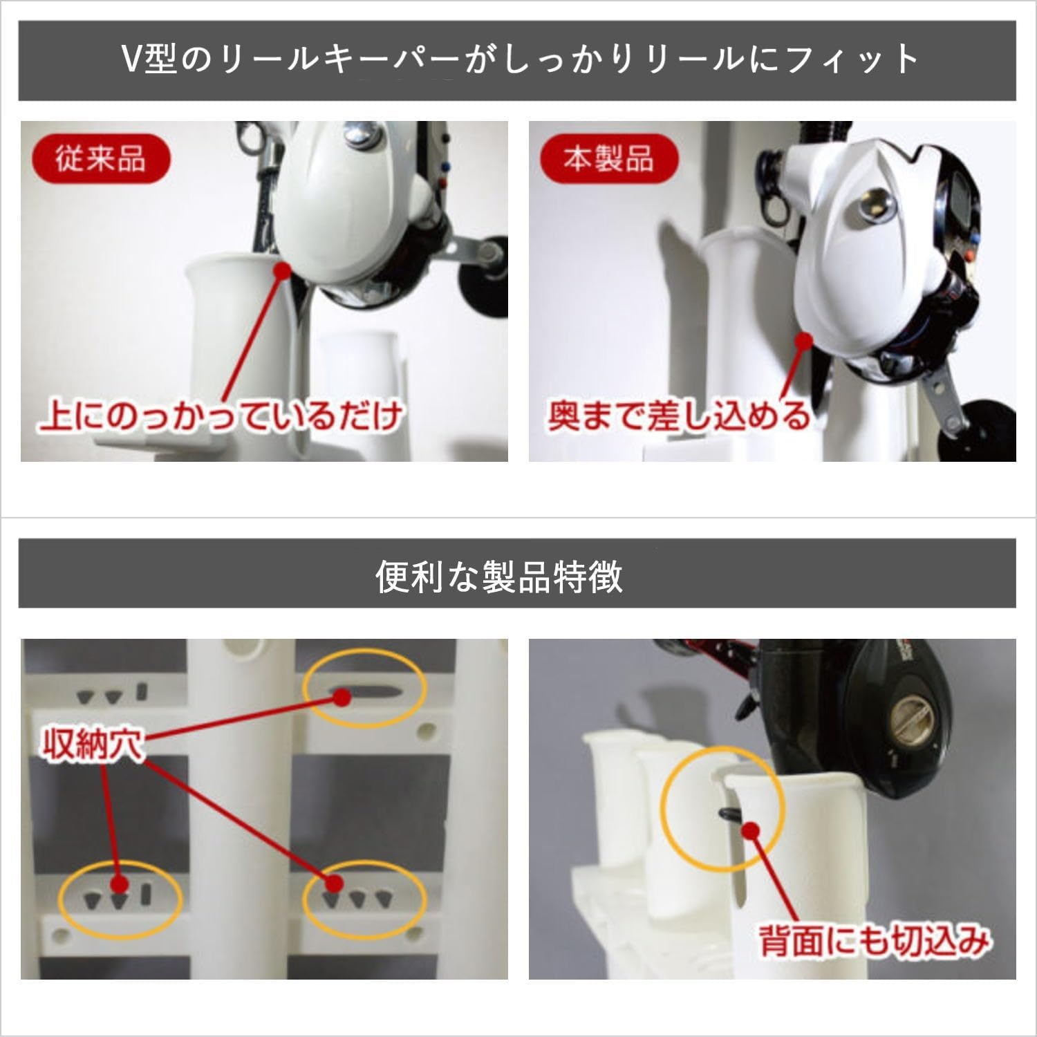 BMO JAPAN 3 Rod Holder (Integrated) 1 Piece & Jig Holder (White) 3 Piece Set [20A0024 20A0042 20A0042 20A0042]