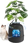 Lifewit Cat Litter Box, Litter Box with Faux Plant & Scoop, Cat Litter Box Enclosure in Living Room, Bedroom, Corner, Hidden Litter Box with Carbon Filter, Black