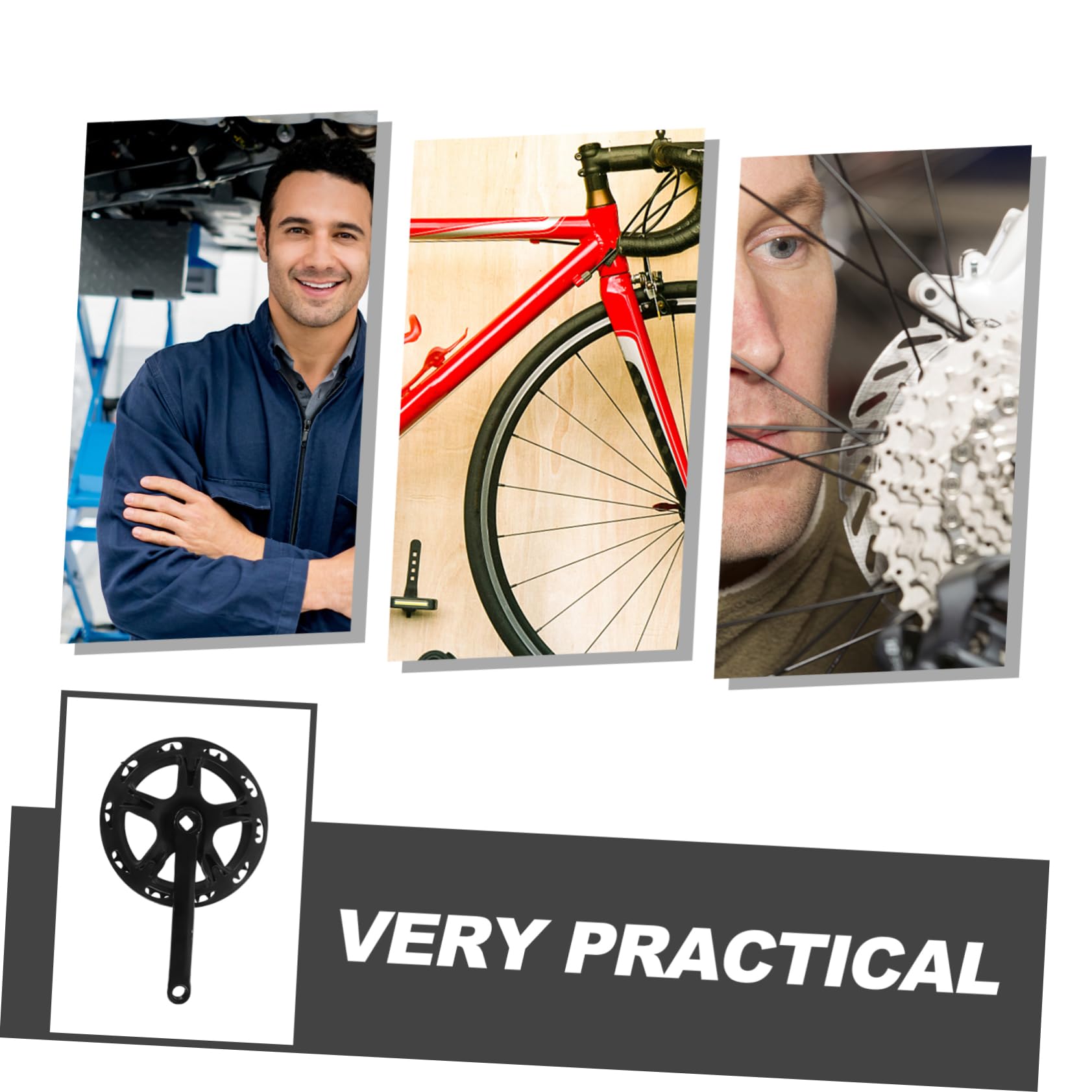 POPETPOP Guarnitura Bicicletta Denti Nera Set Leve Leggere e Resistenti Ricambio Pedivella e Corona per Riparazione Bici Accessorio Alta Durata e Prestazioni Ottimali