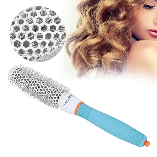 Cepillo redondo de peluquería de aceite marroquí y peine de rodillo secador de pelo con tubo de aluminio