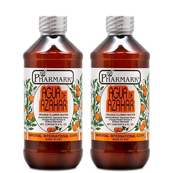 Pharmark Orange Flower Blossom Water - Natural Alcohol-Free Facial Toner & Hydrating Neroli Mist for Sensitive Skin - Soothing Botanical Astringent 8oz, Pack of 2